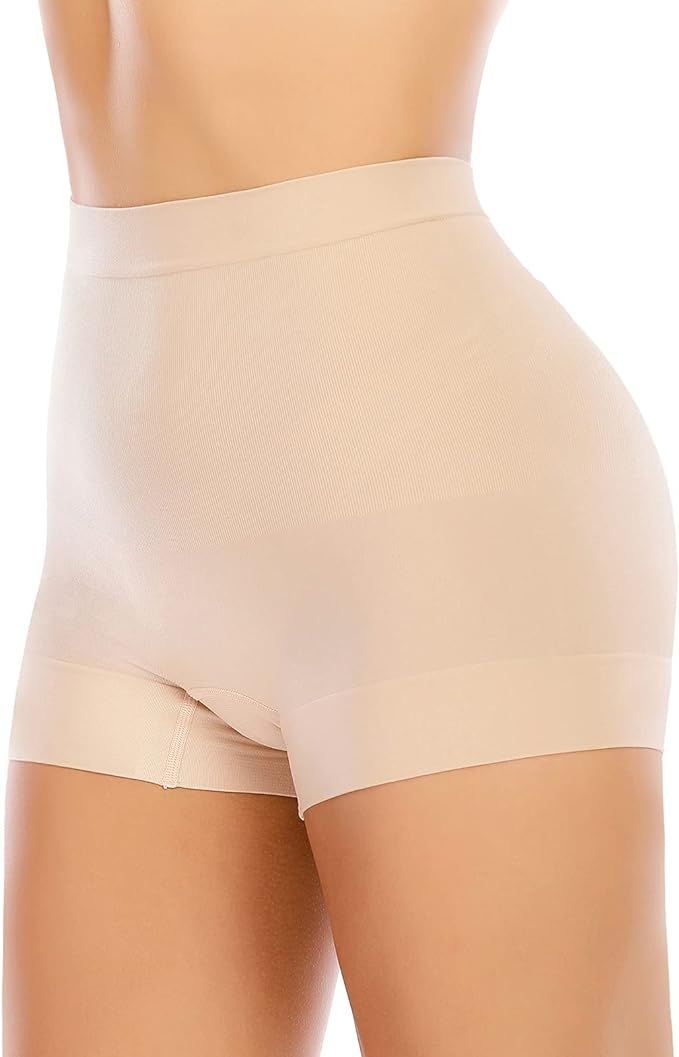Seamless Shaping Boyshorts Panties for Women Slip Shorts Under Dress Tummy Control Shapewear Unde... | Amazon (US)