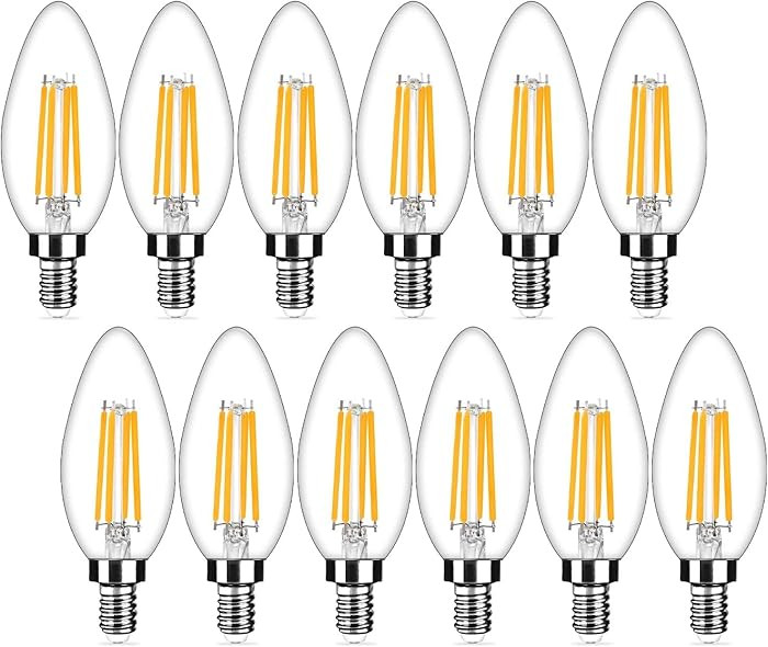 12-Pack Dimmable E12 LED Candelabra Bulbs 40Watt Equivalent, 2700K Warm White, 450Lumens, 4W B11 ... | Amazon (US)