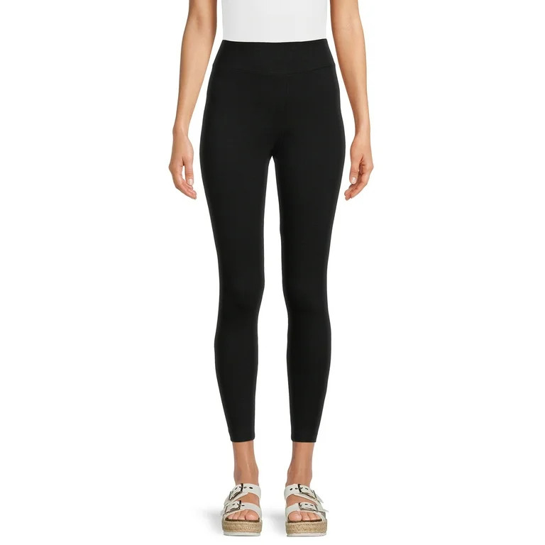 Time And Tru Women's High Rise Ankle Knit Leggings, 27" Inseam, Available in 1-Pack | Walmart (US)