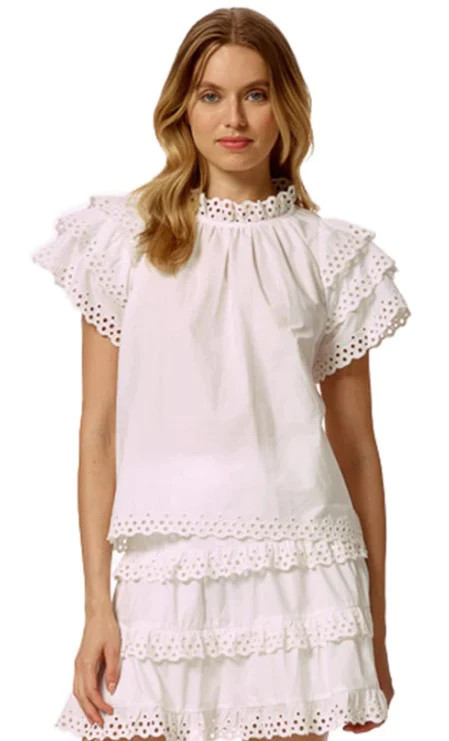 Willa Top - White Eyelet | Shop BIRDIE
