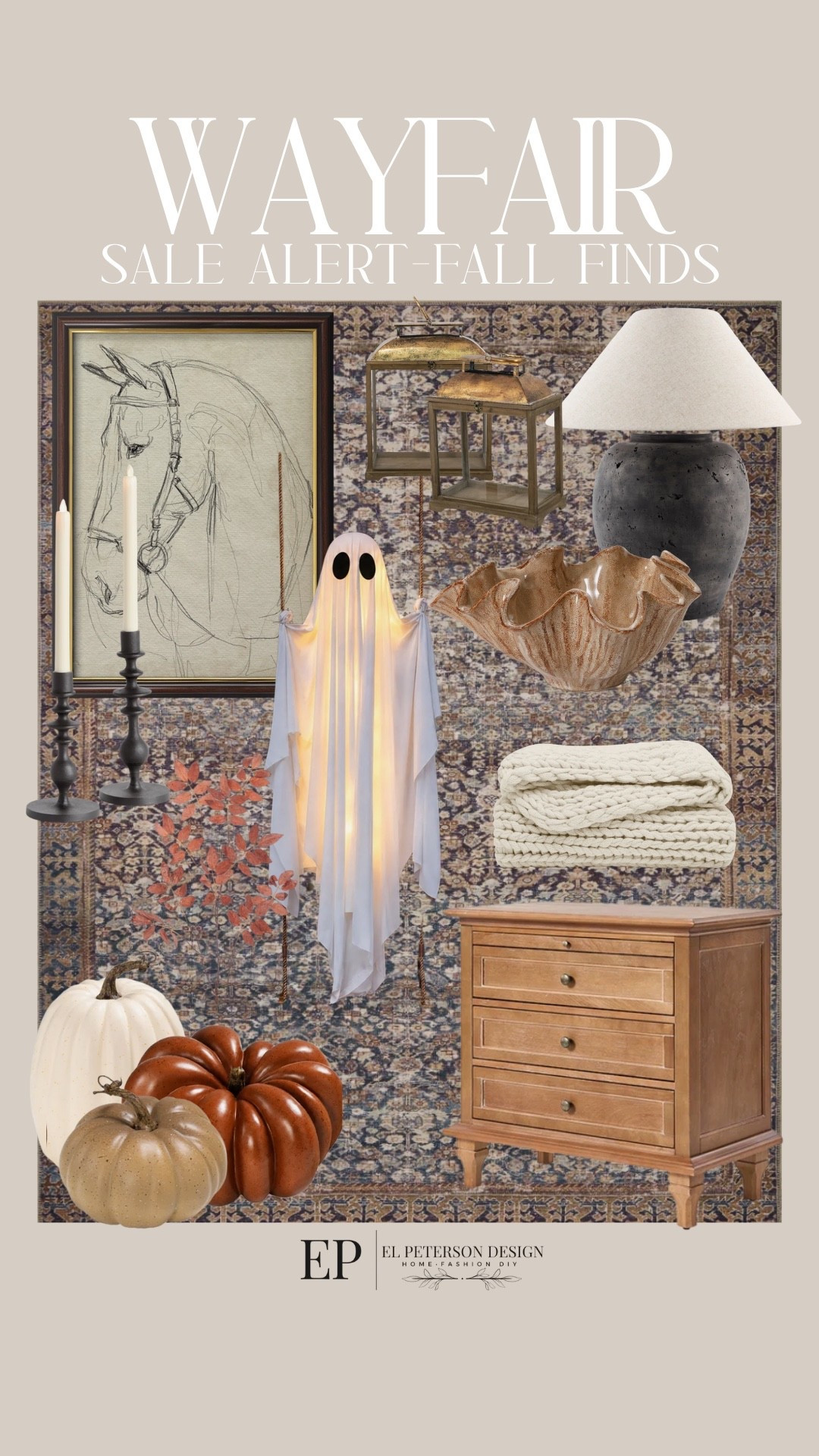 Wayfair
On sale fall finds 
Rug
Nighstand
Ghost
Table lamp
Pumpkins
Candle holder
Artwork
Floor lantern
Blanket

#LTKHome #LTKSaleAlert