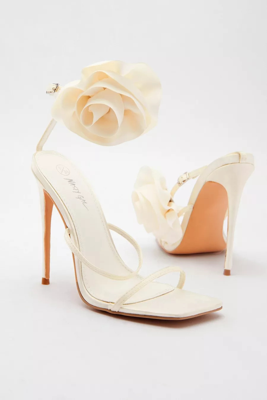 Satin Oversized Flower Heels | Nasty Gal UK (+IE)