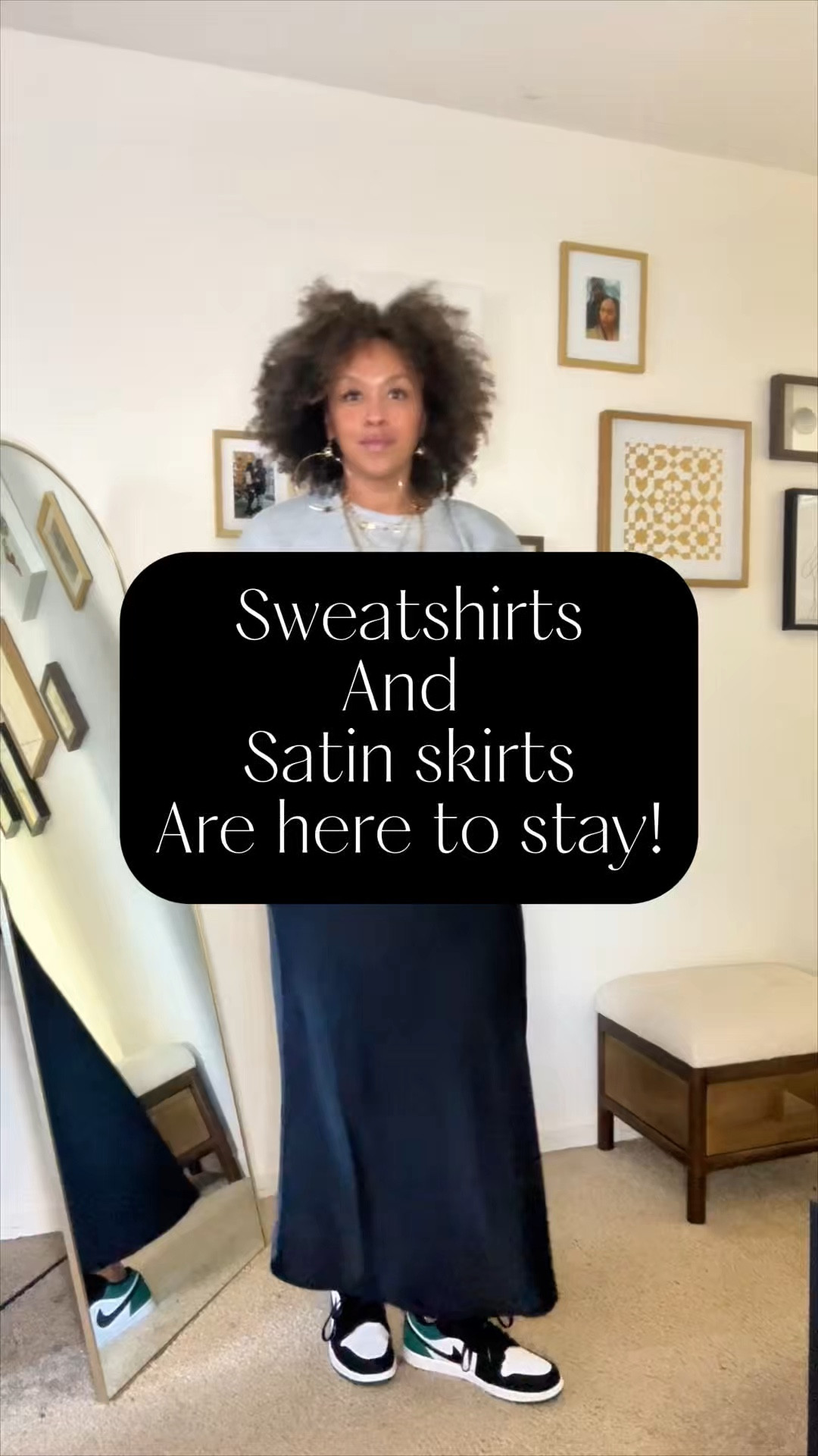 Sweatshirts and satin skirts are the perfect compromise between comfort and style! It’s basically a staple! This is a cute but comfy Thanksgiving Dinner outfit!🥰

For your reference I am 5’6” and 187lbs

✨Grey bow sweatshirt- sz 0XL (SHEIN)
✨satin skirt- sz Med. (Target)
✨crossbody- Target
✨sneaks- AJ1

#LTKSeasonal #LTKMidsize #LTKStyleTip