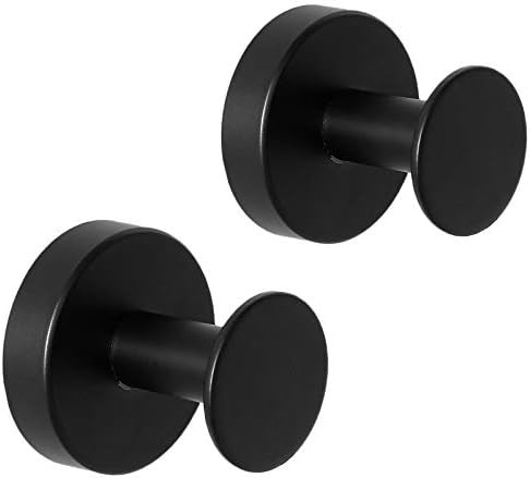 WaaWee 2 Pack Matte Black Robe Towel Hook, Wall Mount Stainless Steel Wall Hook, Heavy Duty Coat ... | Amazon (CA)