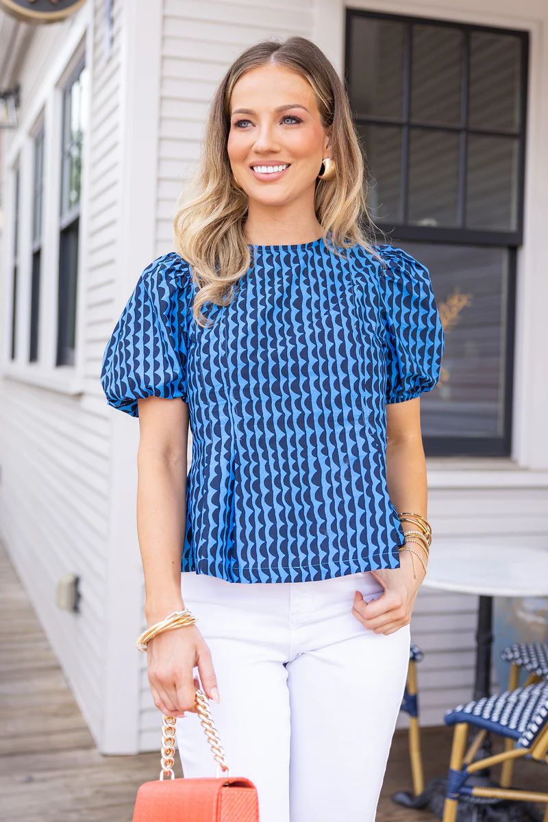 Emilia Top- Blue/Navy | Avara