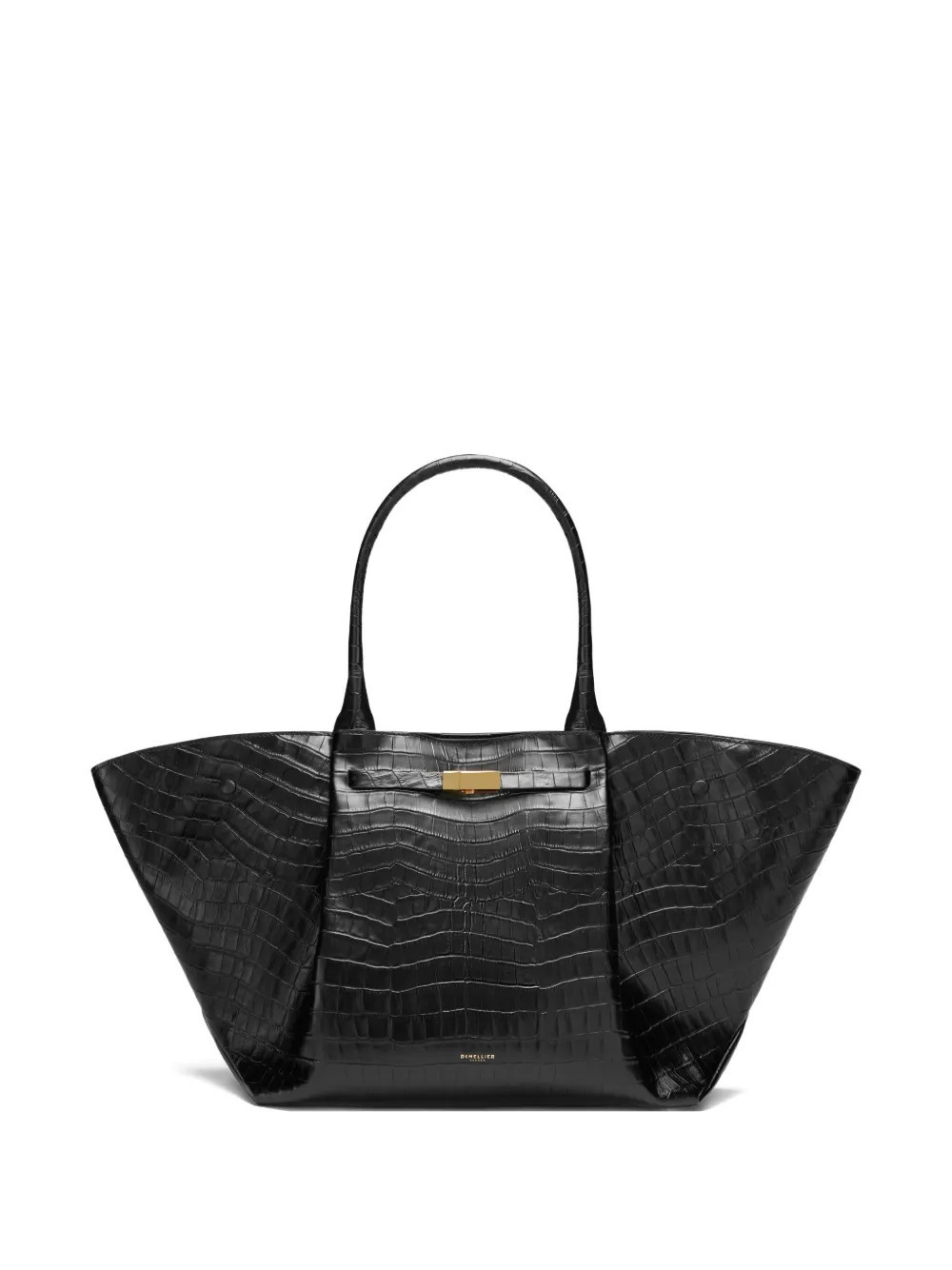 DeMellier The New York croc-embossed tote bag - Black | Farfetch Global