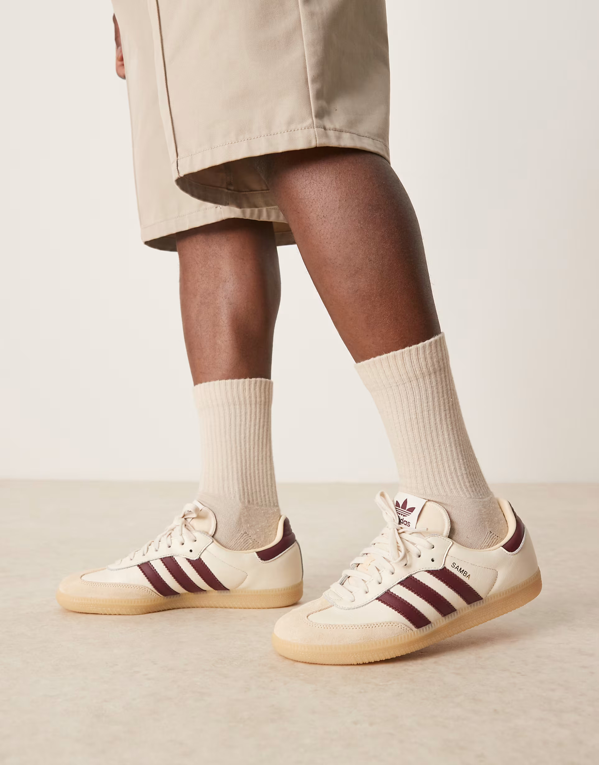 adidas Originals Samba OG trainers in cream and burgundy | ASOS (Global)