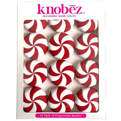 Knobēz: Decorative Knob Cover - Red Peppermint, 12pk, Hardware Decoration | Target