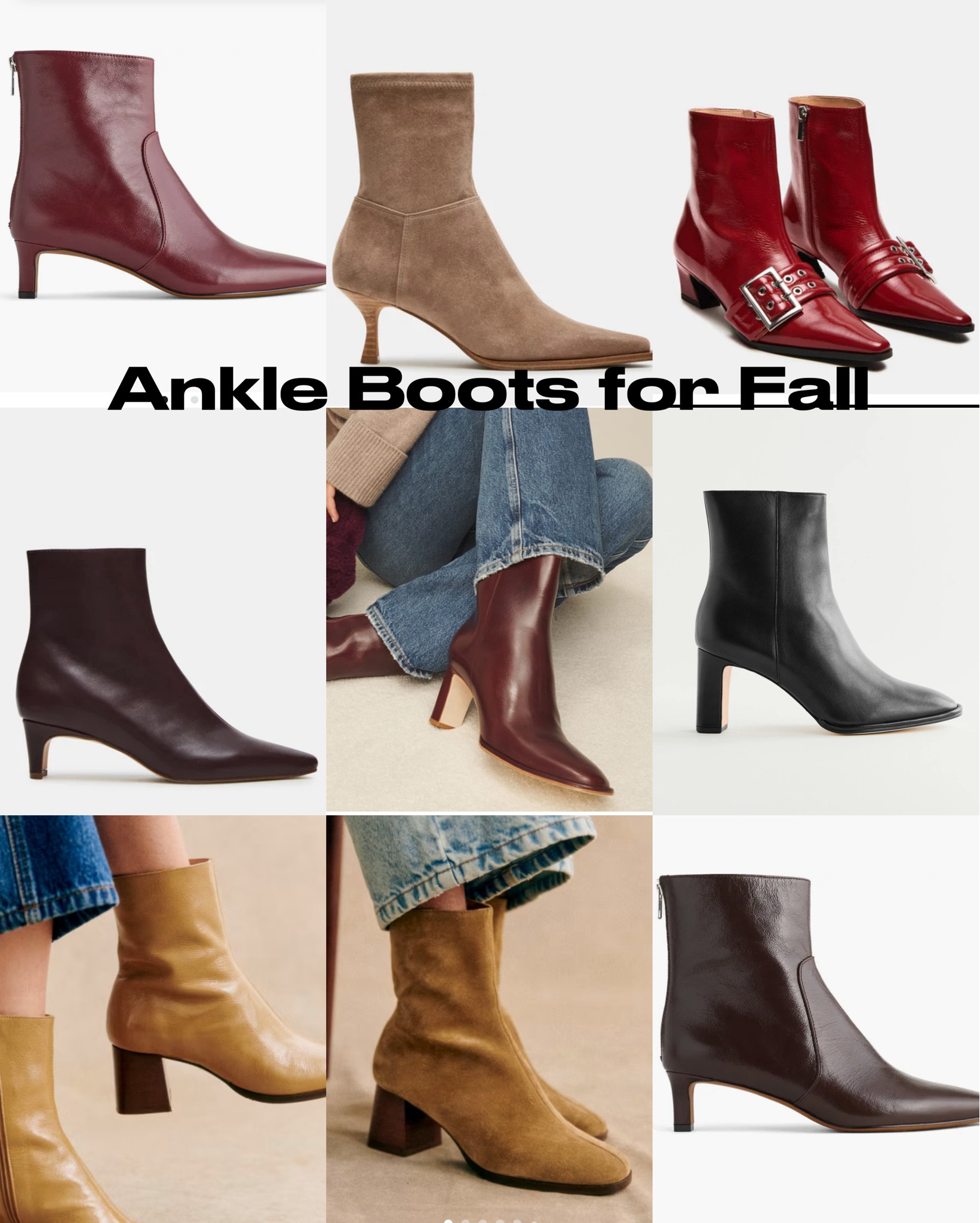 Ankle boots for fall!

Suede boots, ankle, boots, red boots, brown boots, trending boots for fall, black boots. 


#LTKstyletip #LTKautumn #LTKcanada