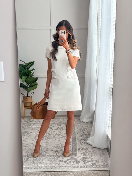 I can’t believe this spring dress is Amazon! The tweed material feels nice and high end. Wear for Easter, graduation, Mother’s Day, baby shower, church, work or out with girlfriends. Comes in multiple colors. I’m wearing a size xsmall 

🚨Currently ON SALE!! 

#springoutfit #easteroutfit 

#LTKstyletip #LTKfindsunder50 #LTKparties