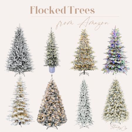 Check out these flocked Christmas tree options. They come in multiple sizes, some with lights and some without. 

Christmas decor, faux Christmas tree, artificial tree, holiday decorations 

#LTKstyletip #LTKhome #LTKHoliday