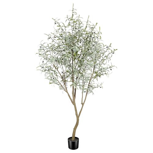 PHYTREE Olive Trees Artificial Indoor, 7FT Tall Faux Olive Tree, Fake Potted Olive Silk Tree with Natural Branches and Realistic Leaves, Artificial Trees for Home House Office Decor | Amazon (US)