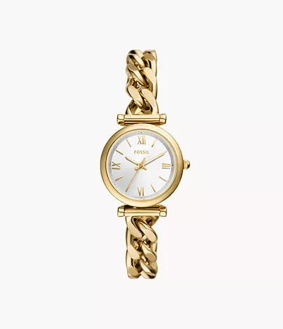 Carlie Three-Hand Gold-Tone Stainless Steel Watch | Fossil (US)