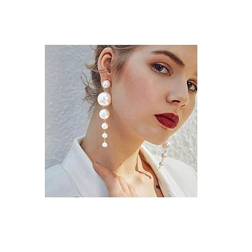 Brishow Pearl Long Drop Earrings Tassel Dangle Earrings Fashion Accessories Jewelry for Women and... | Amazon (US)