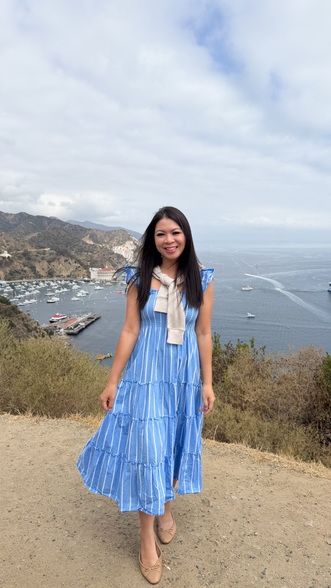 Vacation striped midi dress