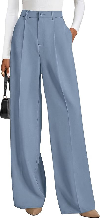 PRETTYGARDEN Women's Flowy Wide Leg Dress Pants | Amazon (US)