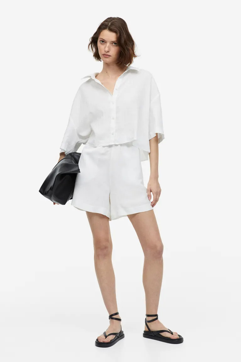 Linen-blend Pull-on Shorts | H&M (US + CA)