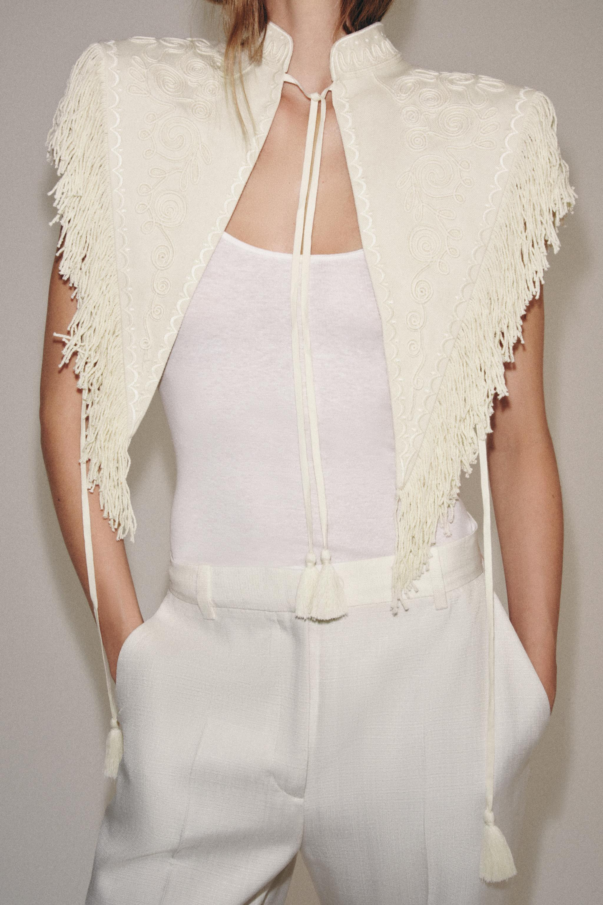 GILET BRODÉ FRANGES ZW COLLECTION | Zara US