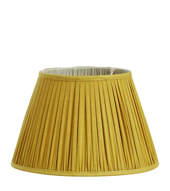 Iro Pleated Linen Lampshade 13.5in - Yellow | OKA | OKA US