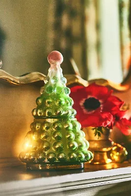 Hallorm Woody Fresh Balsam & Cedarwood Glass Tree Candle | Anthropologie (US)