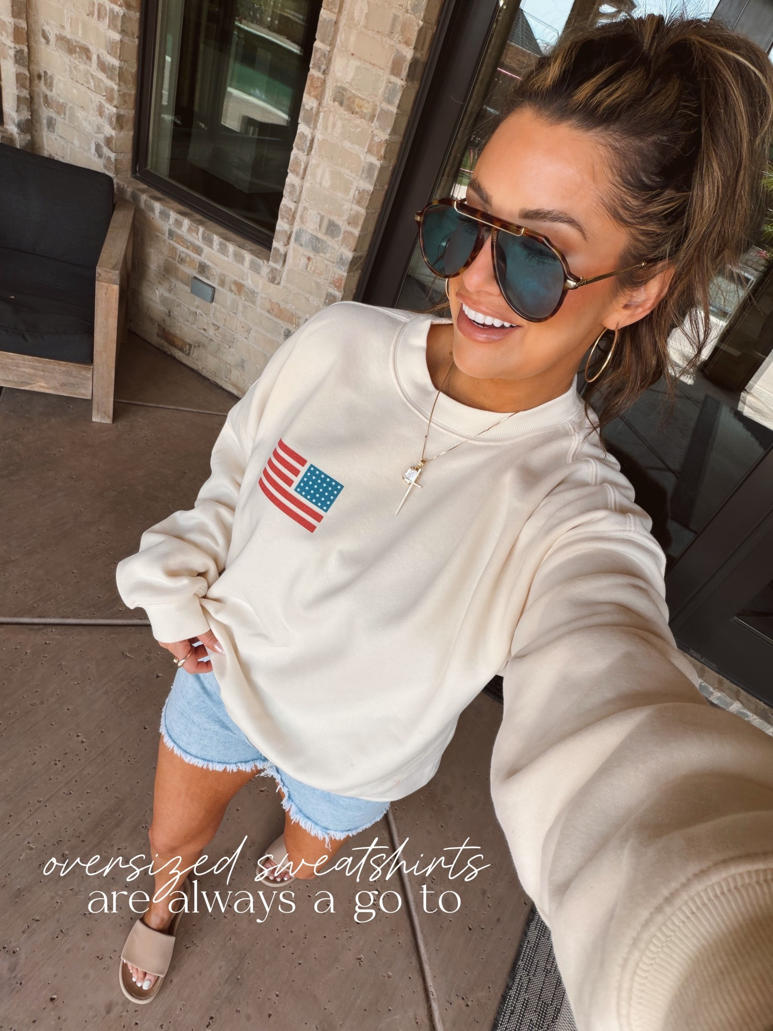 In oversized crewneck perfect for summer!! use code Cristina for 25% off!

#LTKSeasonal #LTKootd #LTKSaleAlert