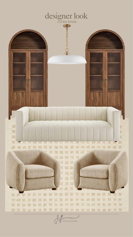 Designer look living room from Amazon! 

Cabinet, sofa, chair, rug, light fixture, home decor 

#LTKFindsUnder100 #LTKHome #LTKSaleAlert