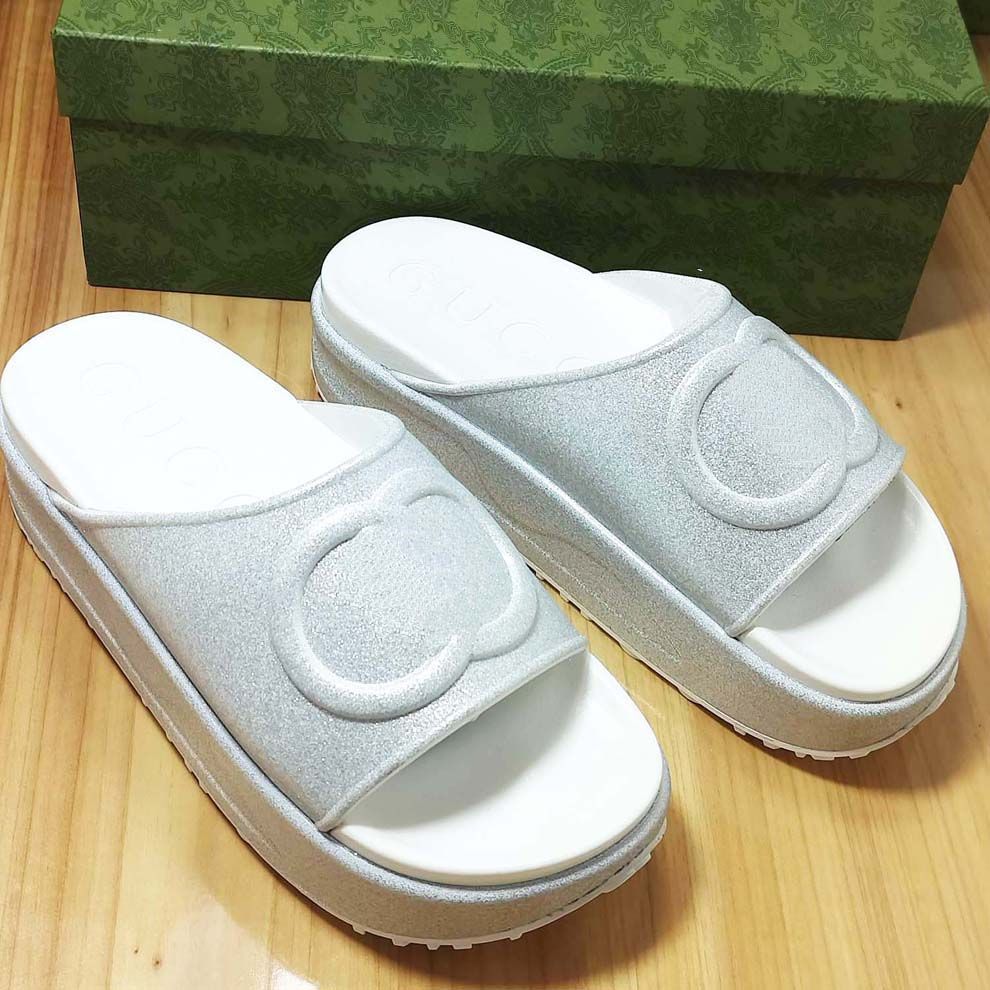 slide sandal with Interlocking G Designer Sandals platform Slide Mens Slippers Flip Flops Summer ... | DHGate