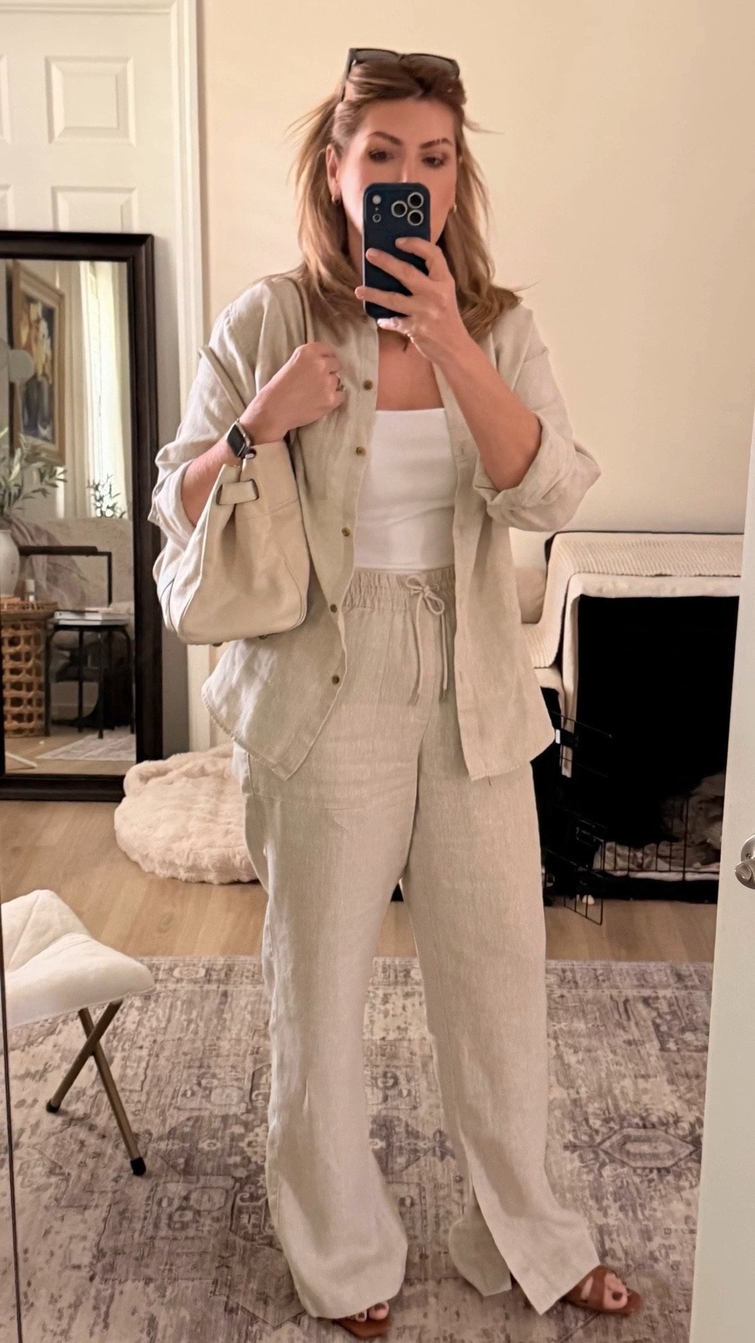 Effortless linen, elevated 🤍

This Athleta set is one of those outfits that always works—lightweight, breathable, and tailored just enough to feel polished without trying. I love how the relaxed fit still gives shape (perfect for tall, mid-size frames).

Paired it with warm leather sandals, a soft neutral bag, and my go-to oversized sunglasses for that quiet luxury, everyday look.

This is what I reach for when I want to look put together in seconds.

#athleta #linenstyle #neutraloutfits #over50style #effortlessstyle

#LTKMidsize #LTKTall #LTKOver40