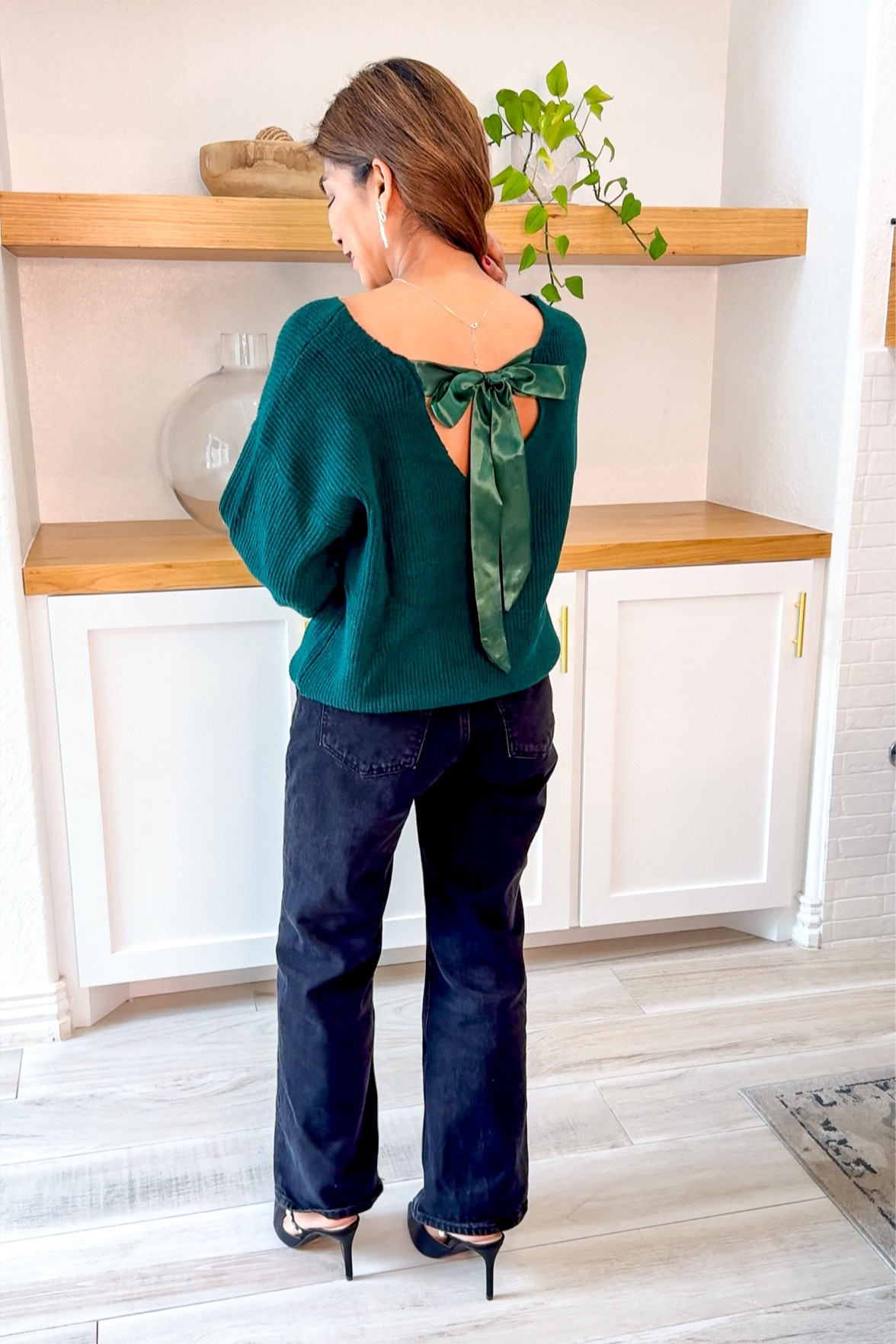 Holiday outfit. Green sweater with bow in small tts. Jeans fit tts I’m wearing extra short length and I’m 5’2”. Wearing size 26. Shoes with pearl embellishments fit tts. Red lipstick in shade 815. Liner shade Main Character. All accessories are linked.

Work party, office party, Christmas ladies luncheon outfit, NYC outfit, Christmas outfit

#LTKHoliday #LTKOver40 #LTKStyleTip