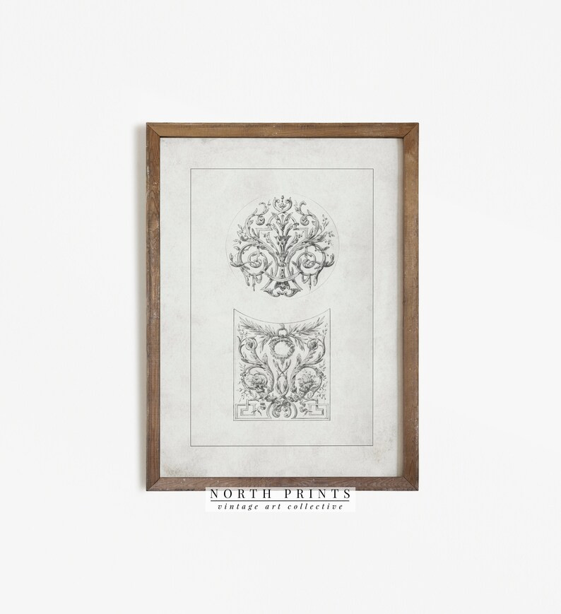 Antique Ornate Minimal Sketch Art | Vintage Neutral Eclectic Wall Art PRINTABLE Digital | 115 | Etsy (US)