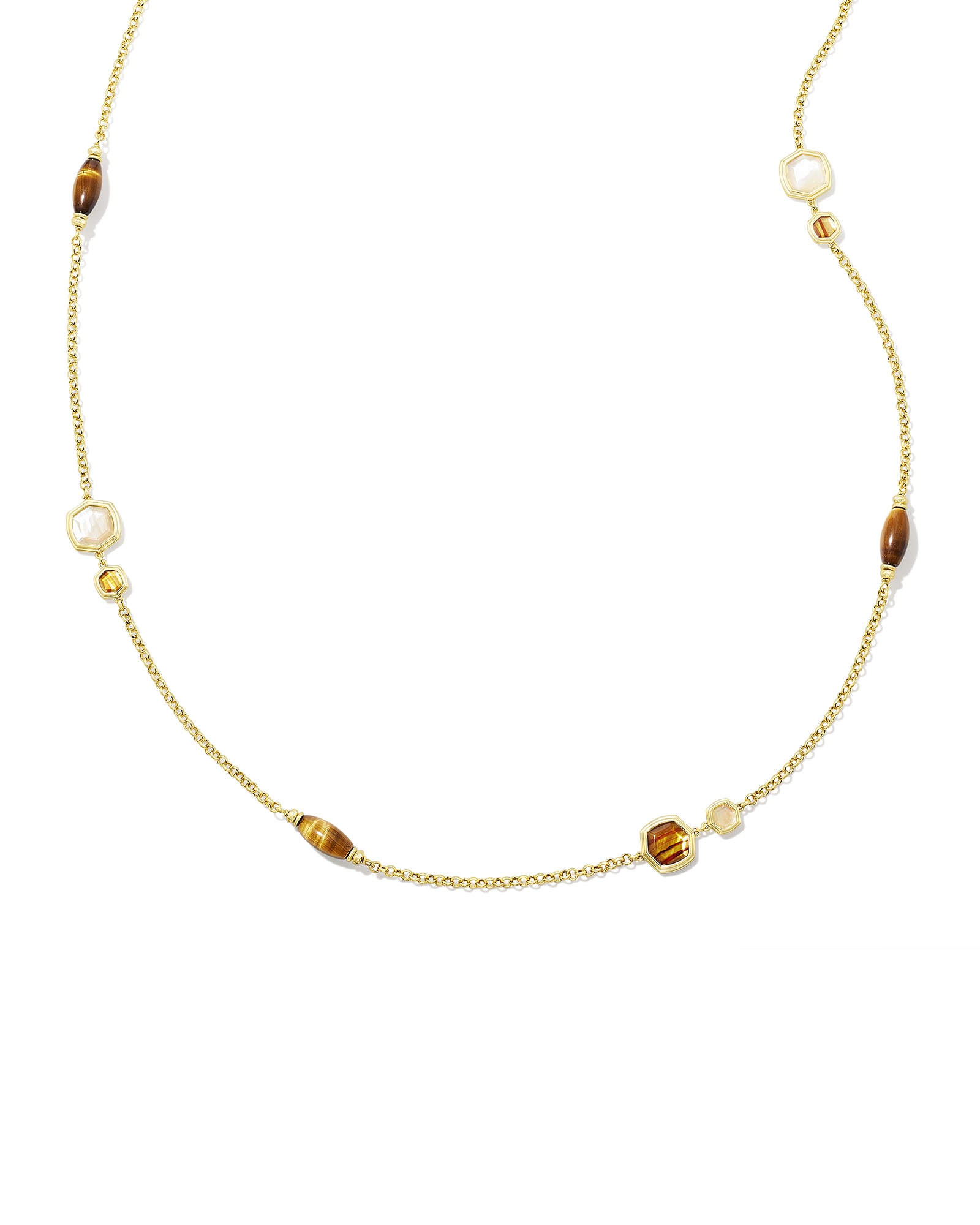 Monica Gold Long Strand Necklace in Brown Mix | Kendra Scott
