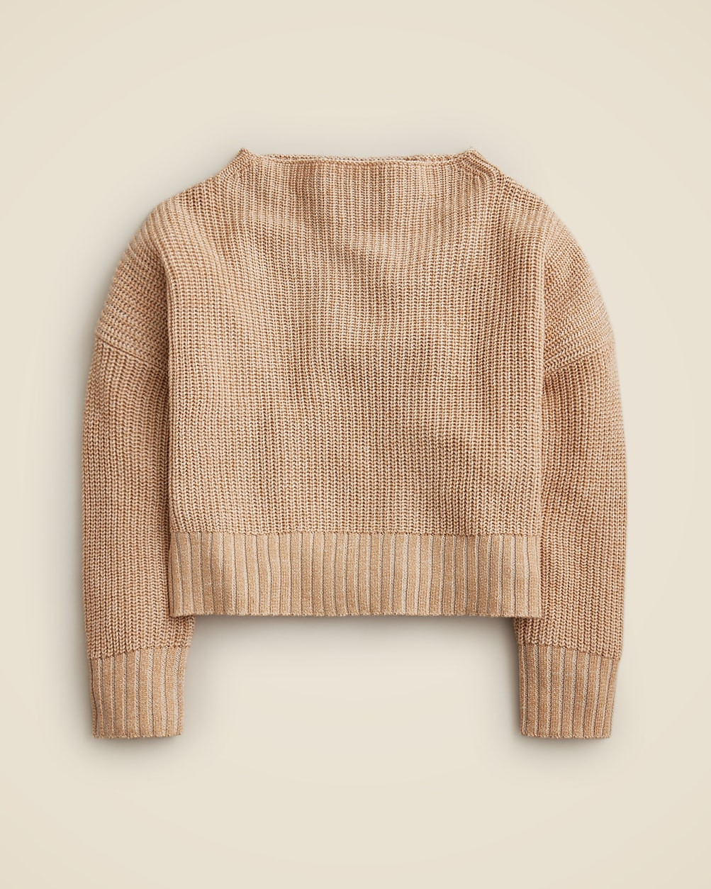 Ribbed funnelneck sweater in linen-cotton blend | J. Crew US