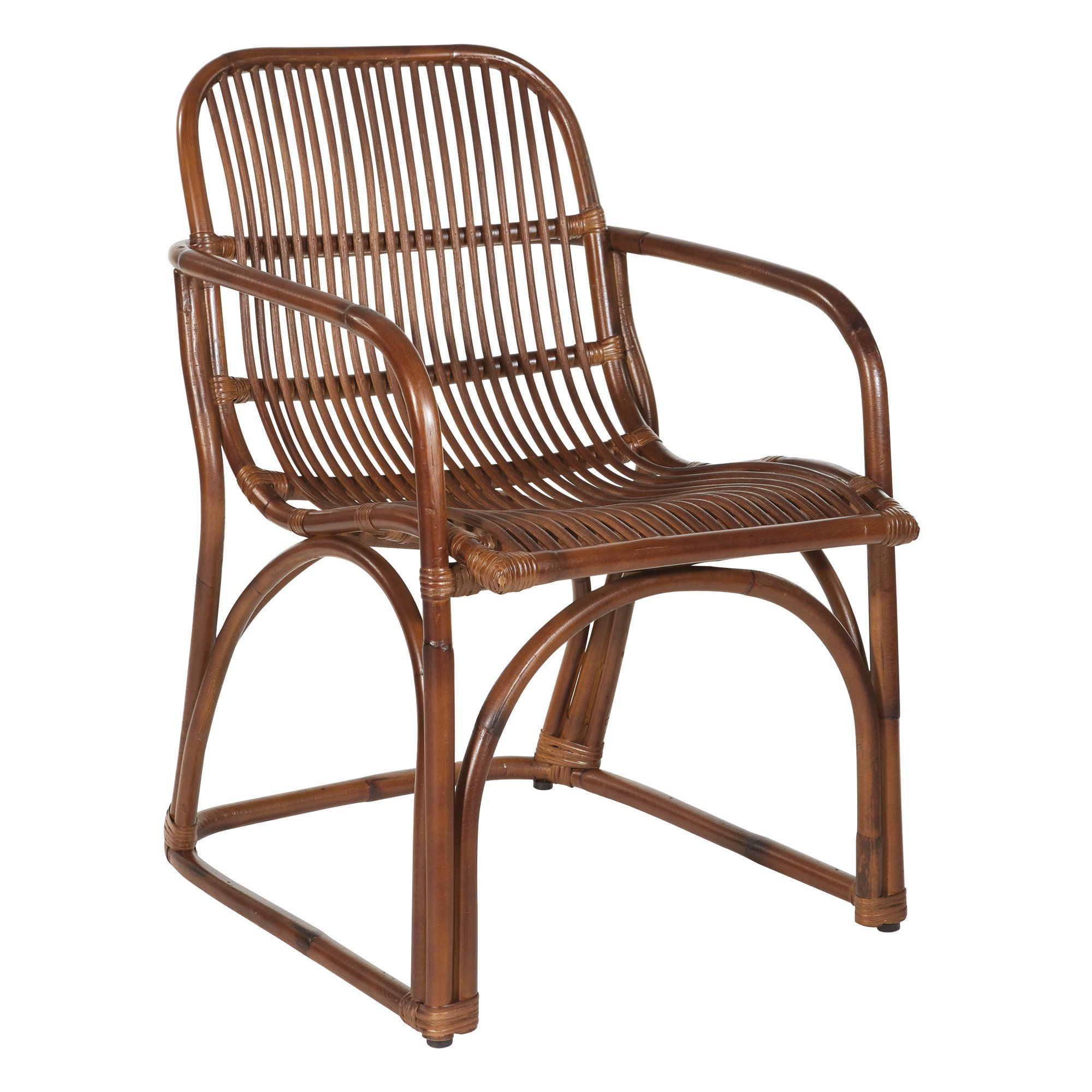 OSP Home Furnishings Hastings Chair with Brown Stained Rattan Frame and Sled Base ASM | Walmart (US)