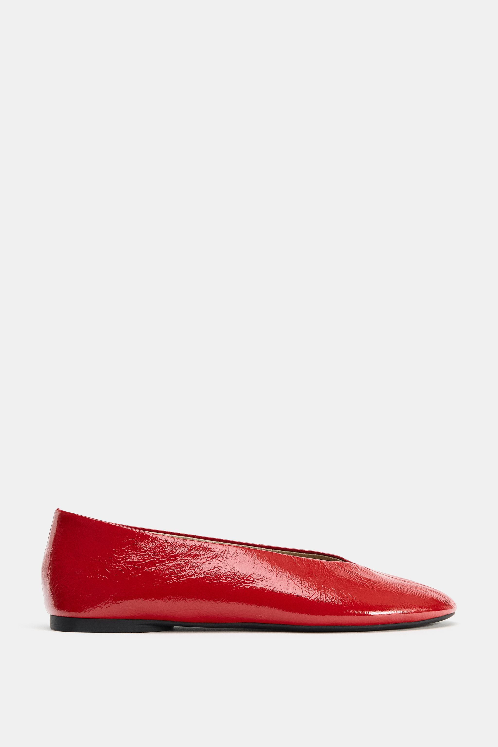 LEATHER BALLET FLATS | Zara US
