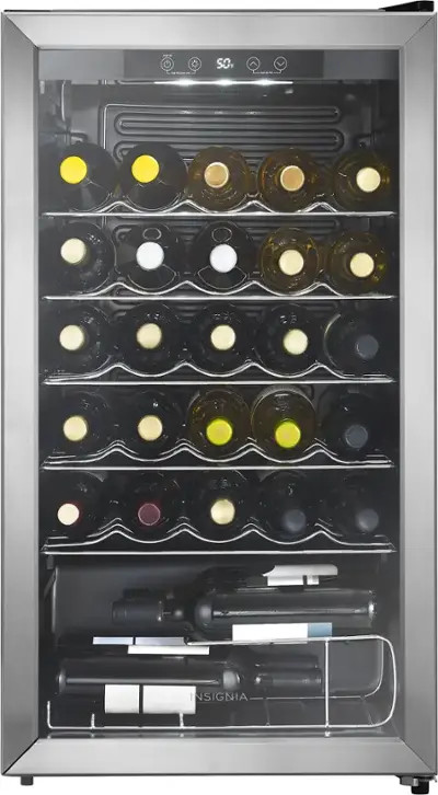 Insignia™ - 29-Bottle Wine Cooler with ENERGY STAR Certification - Stainless Steel | Best Buy U.S.