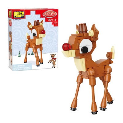 Brickcraft Rudolph The Red-Nosed Reindeer Rudolph Figure 76-Piece Brickcraft Building Set | Target