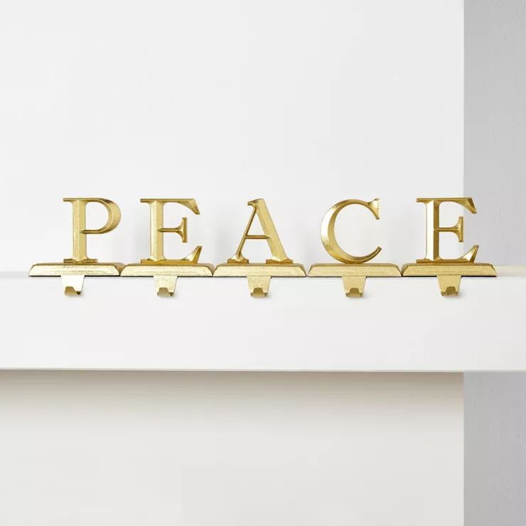 5pk Metal PEACE Christmas Stocking Holder - Wondershop™ | Target