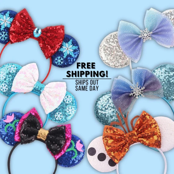 Frozen Inspired Minnie Mickey Mouse Ears Elsa Anna Olaf | Etsy | Etsy (US)