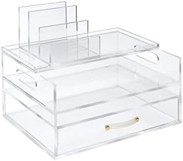 russell+hazel Acrylic Medium Solution Set, Clear and Gold-Toned Hardware, 14" x 14" x 14" | Amazon (US)