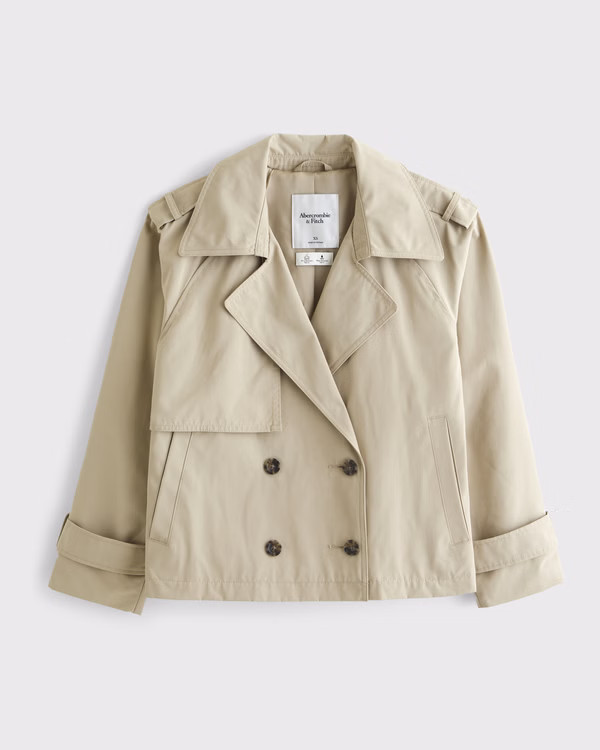 Relaxed Short Trench Coat | Abercrombie & Fitch (US)