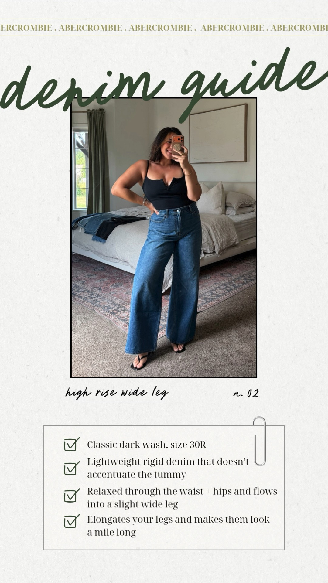 Abercrombie denim sale guide! 

Use stackable code DENIMAF

I’m a size 30R High rise wide leg makes your legs look a mile long. Gives such great shape and balance for a boxy body like mine Super comfortable and lightweight denim with some stretch but still rigid in the stomach for support

#LTKSeasonal #LTKSaleAlert #LTKMidsize