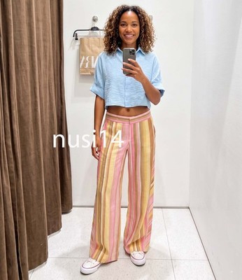 ZARA NEW WOMAN HIGH-WAIST STRIPED WIDE LEG PANTS XS-XL 2785/512/330 | eBay | eBay US