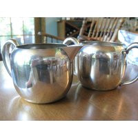 Keystonwear Silverplated Creamer & Sugar Set 2.5"" Vintage Silver Service | Etsy (US)