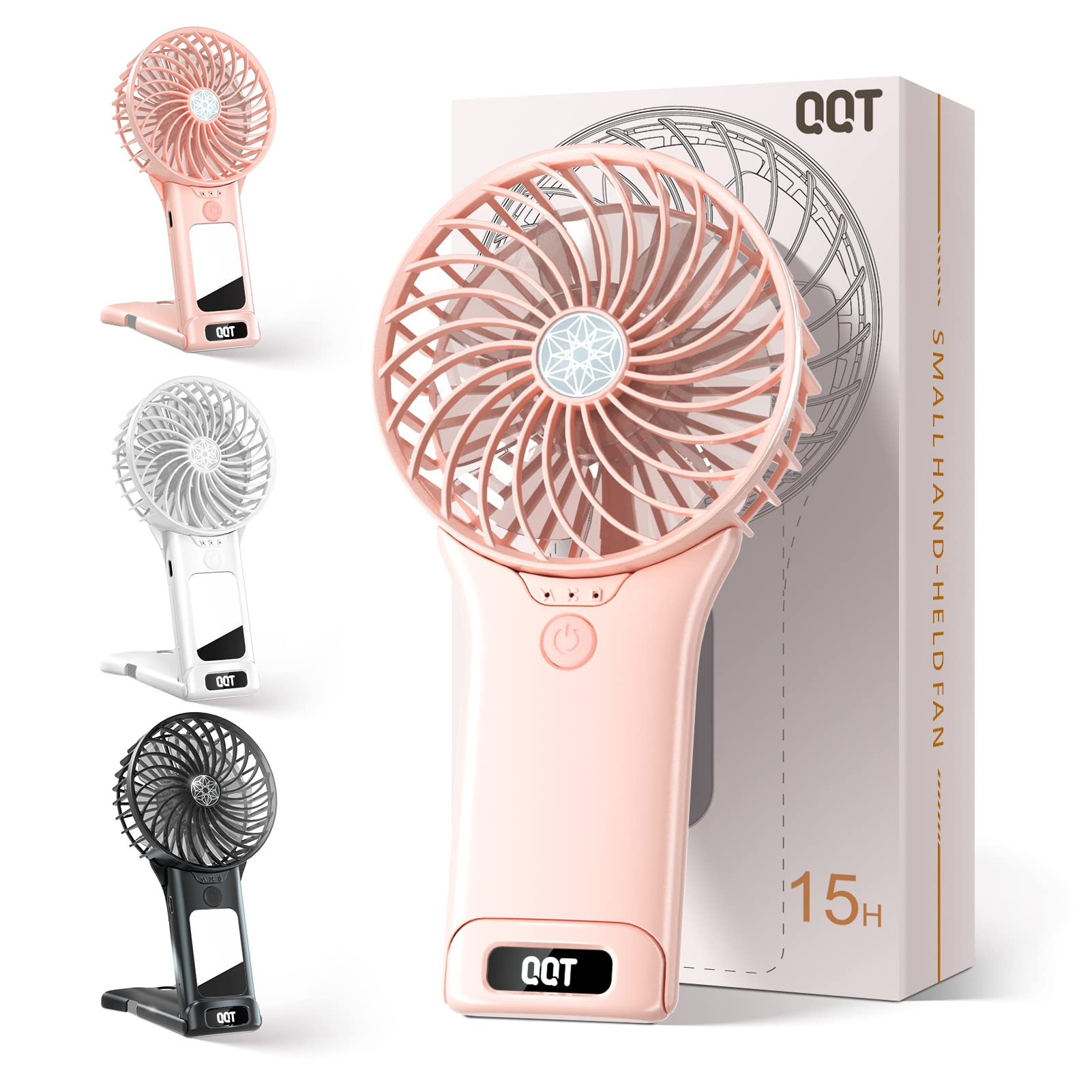 QQT Mini Handheld Fan,4 Speed Adjustable Portable Battery Operated Fans,USB Rechargeable Desk Fan... | Amazon (US)