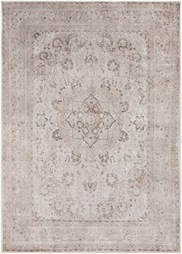 BoutiqueRugs Bethany Boho Vintage Neutral Color Large Area Rug - Farmhouse Traditional Medallion Carpet for Living Room - Machine Washable - Pink, Beige, Sage, Brown - 7'10" x 10'2" (8x10) | Amazon (US)