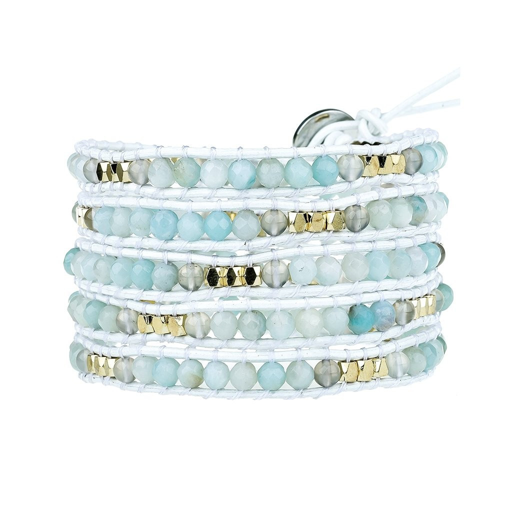 Amazonite with Metallic Accent on White | Victoria Emerson