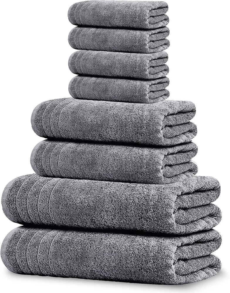 Tens Towels Pack of 8 Towels Set, 2 Extra Large Bath, 2 Hand, 4 Washcloths, 100% Cotton, Lighter ... | Amazon (US)