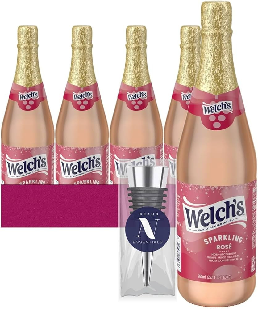 Welch's - Lavinia Essentials Bundle: 4-Pack of Rose Grape Non-Alcoholic Sparkling Juice Cocktail,... | Amazon (US)