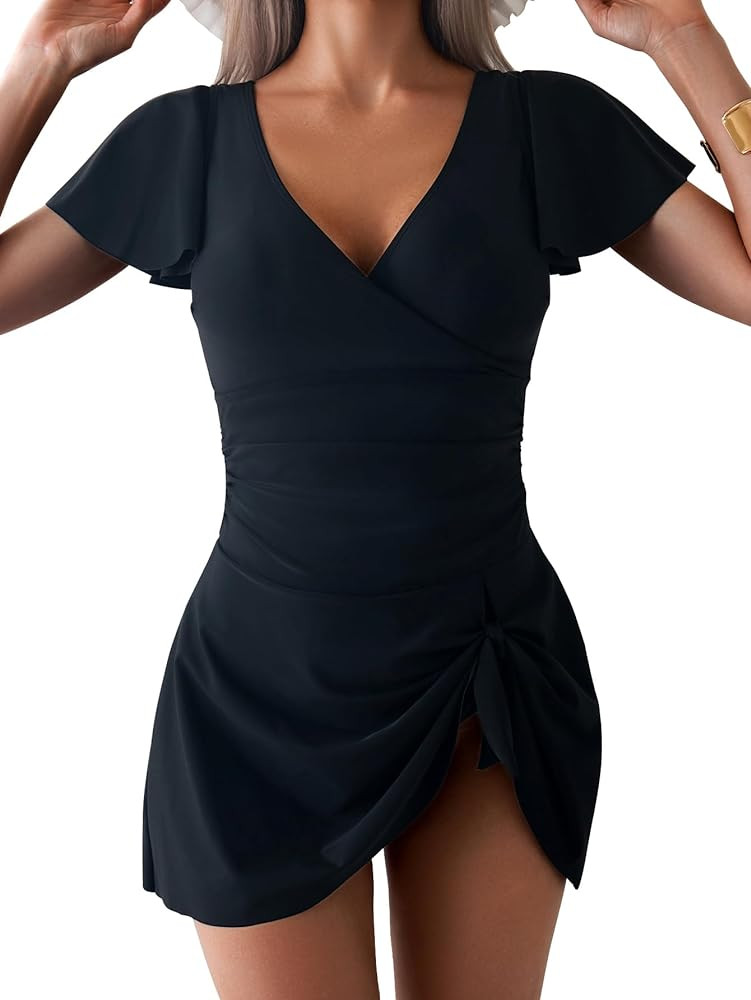 Women's One Piece Swimdress Swimsuits for Women Tummy Control Swim Dresses | Amazon (US)