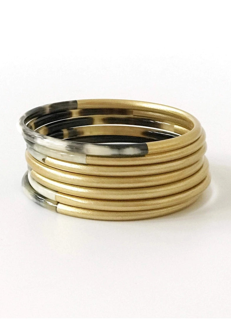 Gold Horn Bangle Set | Abbey Glass